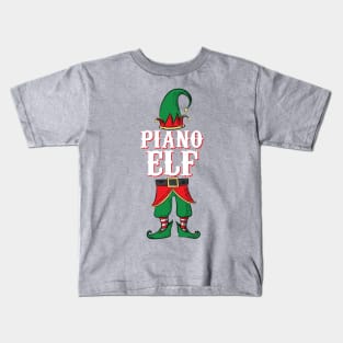 Piano Elf - Christmas Gift Idea for Piano Players design Kids T-Shirt